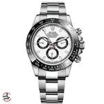 ساعت مچی رولکس مردانه مدل دیتونا پاندا قاب سرامیک بند سیلور صفحه سفید ROLEX Daytona