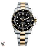 ساعت مچی رولکس مردانه مدل سابمارینر دو رنگ صفحه مشکی ROLEX SUBMARINER 5556