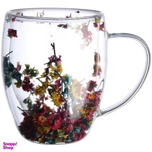 لیوان مدل دو جداره طرح گل خشک کد L1