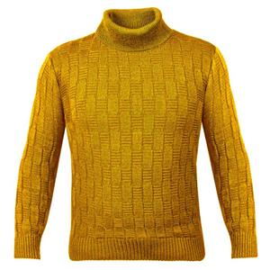 پلیور یقه اسکی مردانه مدل TN117 رنگ زرد خردلی