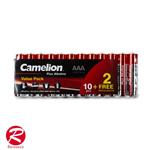 باتری قلمی 12 عددی شیرینگ پلاس آلکالاین کملیون مدل Camelion Plus Alkaline LR6-AM3 1.5V