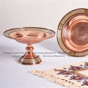 شیرینی خوری مس و خاتم ساده سایز20 