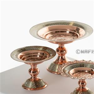 شیرینی خوری مس و خاتم ساده سایز20 