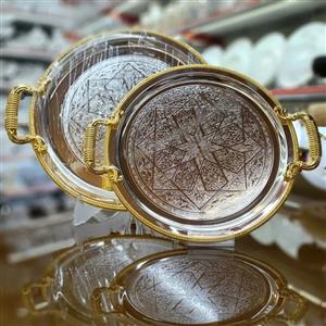سینی استیل در دو رنگ طلایی و نقره ای