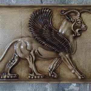 تابلو کتیبه نقش برجسته طرح شیر بالدار هخامنشی