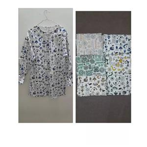 تونیک زنانه لنین آستین  بلند در رنگبندی های قشنگ سایز 38 تا 44