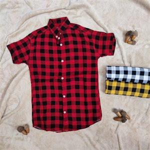 پیراهن چهار خونه آستین کوتاه