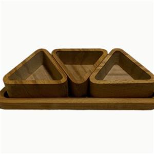 اردو خوری و رولت خوری  اردوخوری(سینی وکاسه)چهارتکه ازچوب راش گرجستانی به ابعاد28در12ووزن495گرم 