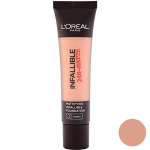 کرم پودر لورآل سری Infallible 24H-Matte مدل Honey شماره 30 حجم 35 میلی لیتر