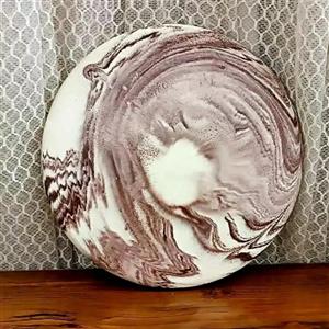 صفحه گرد مناسب سینی زیر شات  زیر گلدان زیر بانکه و... جنس بتنی در انواع طرح های ابروبادی ورق طلاقطر 25 ضدآب مقاومت بالا