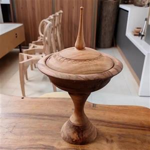 شکلات خوری  کاسه شکلات خوری پایه دار چوب راش (ارسال رایگان) ابگریز قابل شستشو 