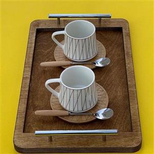 تخته سرو سینی دسته استیل برند اچ اند ام سایز 39در24 سانت ضد خش و ضد آب و تضمینی 