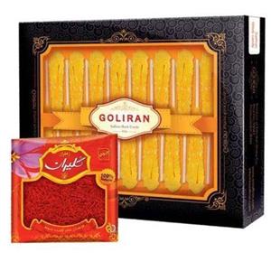 پک زعفران سرگل (ممتاز) یک مثقال و نبات زعفرانی 16 تایی گلیران