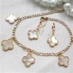 دستبند و گوشواره ون کلیف صدفی