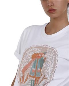 تی شرت زنانه نخی سفید- طراح: نسیم نوروزی 