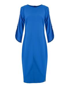 لباس مجلسی زنانه کرپ آبی مروارید دوزی 