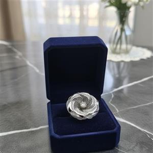 انگشتر نقره آبکاری طلا زرد طرح فیوژن کد 200 