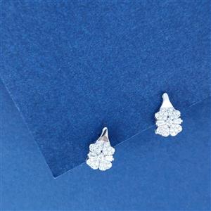 گوشواره نقره اصل آبکاری رادیوم مدل میخی کد 48 