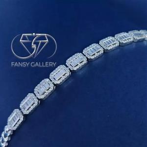 دستبند نقره عیار 925 با آبکاری رادیوم کد110 