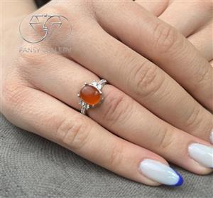 انگشتر نقره عقیق کد 105928 