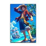 تابلو شاسی گوفی مدل انیمه وان پیس لوفی دزد دریایی کلاه حصیری طرح Luffy One Piece Anime کد BEECH22