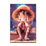 تابلو شاسی گوفی مدل انیمه وان پیس لوفی کیوت و خندان طرح Luffy One Piece Anime کد SIT21