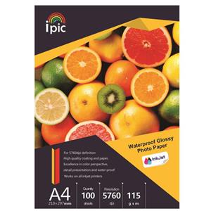 کاغذ چاپ عکس آی پیک مدل فتوگلاسه  115 گرم  A4 بسته 100 عددی