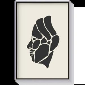 تابلو دیواری انتزاعی طرح چهره نیم رخ سنگی