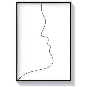 تابلو دکوراتیو مینیمال طرح عاشقانه یک خطی