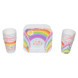 بشقاب و لیوان یکبار مصرف مدل Happy Birth Day مجموعه 40 عددی