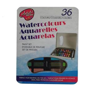 آبرنگ 36 رنگ مدل Artist's series به همراه قلمو، واتر براش و مداد طراحی