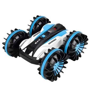 ماشین بازی کنترلی طرح خاکی و آبی مدل Stunt 2in1