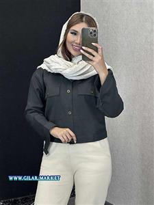 کراپ زنانه کتان جلو دکمه کد 1599