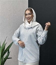 مانتو زنانه راه راه دکمه جلو دکمه 1488