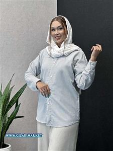 مانتو زنانه راه راه دکمه جلو دکمه 1488