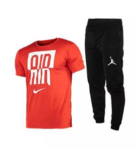 ست تیشرت و شلوار مردانه آستین کوتاه  Jordan ساده یقه گرد 44177