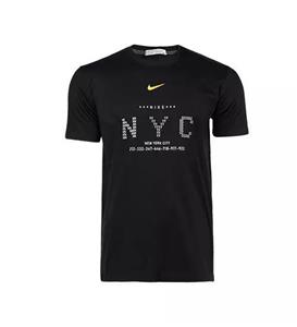 تیشرت Nike یقه گرد مردانه مشکی پنبه طرح دار 45215