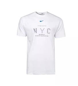 تیشرت Nike یقه گرد مردانه سفید پنبه طرح دار 45214