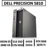 کامپیوتر استوک ورک استیشن دلDELL PRECISION 5810 WORKSTATION Intel XEON E5-2680 V4 64GB 1TB+512GB SSD 8GB RTX3070Ti