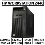 کامپیوتر استوک ورک استیشن دلHP WORKSTATION Z440 intel XEON E5 2680 V4 64GB 1TB+512GB SSD 8GB RTX3070Ti