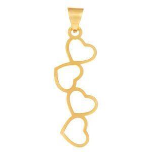 آویز گردنبند طلا 18 عیار زنانه زرلوکس طرح 4 قلب کد zr51 -