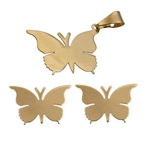 نیم ست طلا 18 عیار زنانه آرشا گالری طرح پروانه کد 453A2585 -