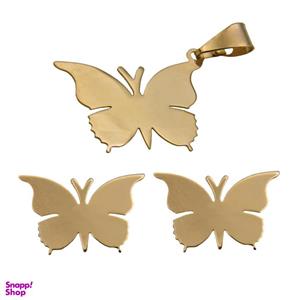 نیم ست طلا 18 عیار زنانه آرشا گالری طرح پروانه کد 453A2585 -