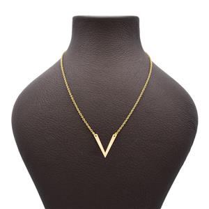 گردنبند طلا 18 عیار زنانه طرح V کد 715M410 -