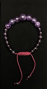 دستبند سنگی  امیتیست بنفش رنگ به وزن 13 گرم