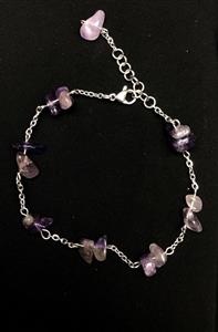 دستبند سنگی امیتیست بنفش رنگ به وزن 5 گرم