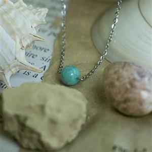 گردنبند سنگ آمازونیت به همراه زنجیر استیل صد حساسیت رنگ ثابت