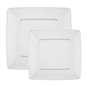 بشقاب و پیش دستی یکبار مصرف الین پلاست مدل LUX-GHZ-MIV-12 مجموعه 12 عددی