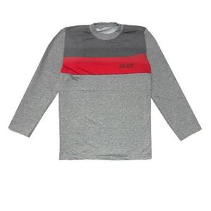 تیشرت آستین بلند قرمز طوسی مردانه