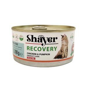 کنسرو ریکاوری گربه با طعم مرغ و کدو حلوایی شایر Shayer Soup With Chicken & Pumpkin وزن ۲۰۰ گرم
